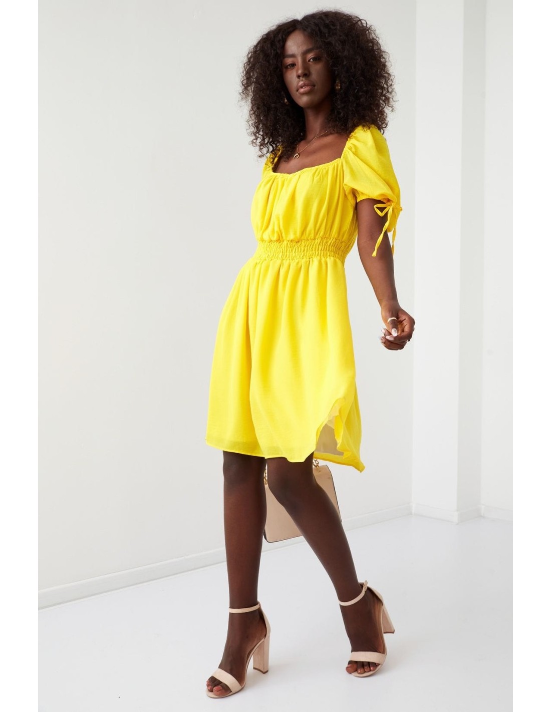 Airy yellow Spanish dress 03045 - Online store - Boutique